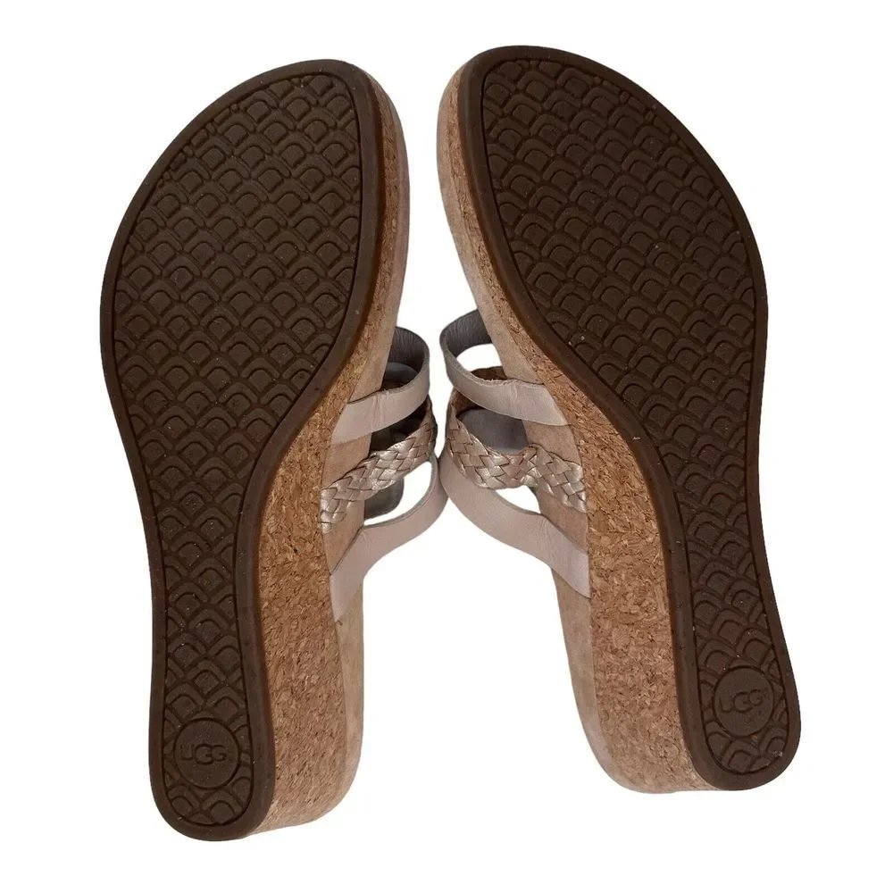 UGG Maddie Wedge Sandals‎ Women's Size 7.5 M Beige